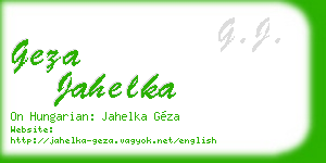 geza jahelka business card