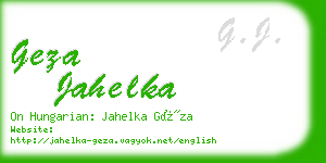 geza jahelka business card